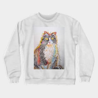 Tuxedo Cat Pencil Drawing Crewneck Sweatshirt